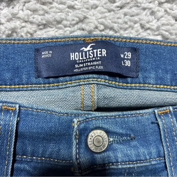 Hollister Jeans Mens 29 Slim Straight Epic Flex Regular Classic Denim Preppy - Picture 2 of 3
